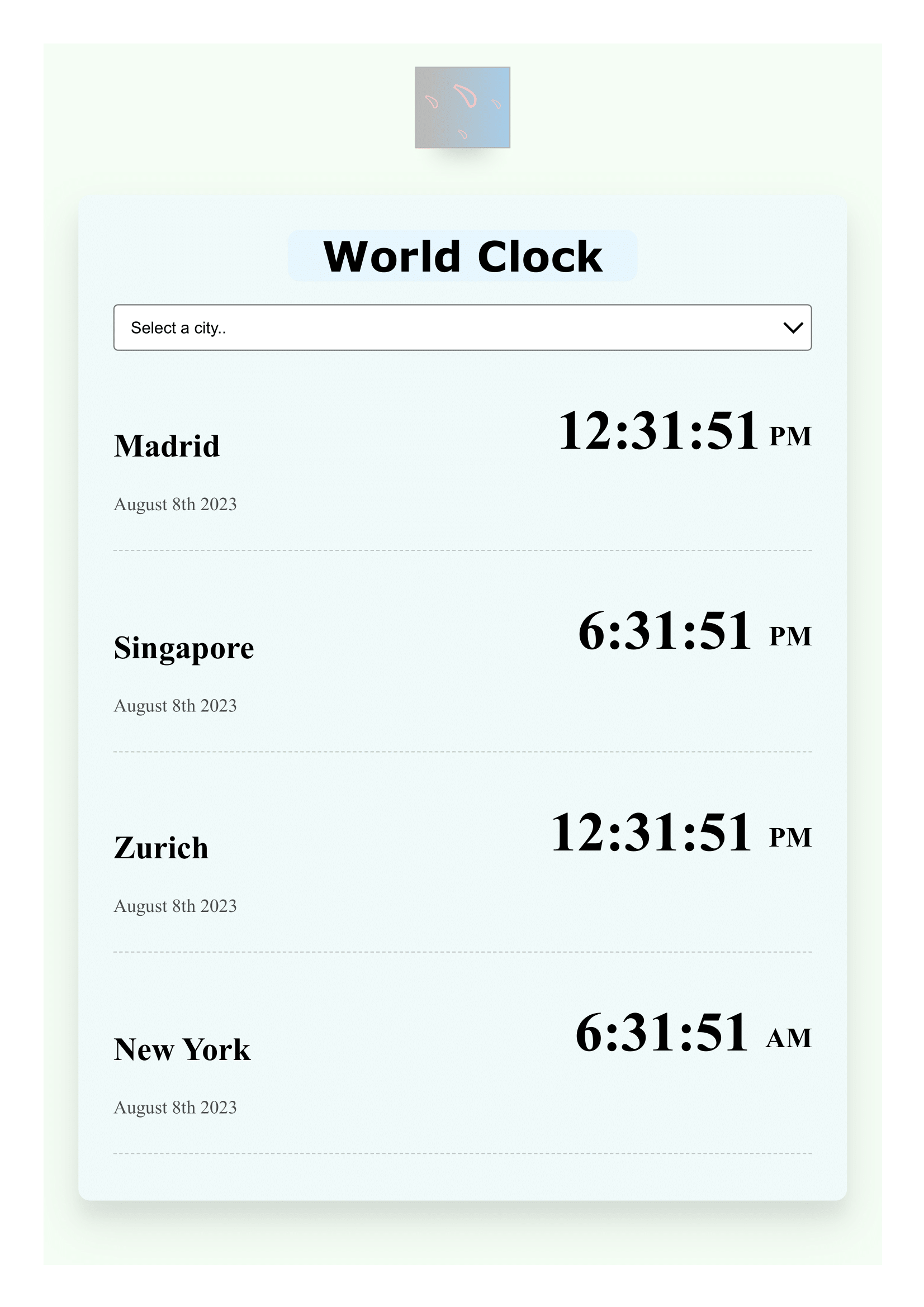 World-Clock App Preview